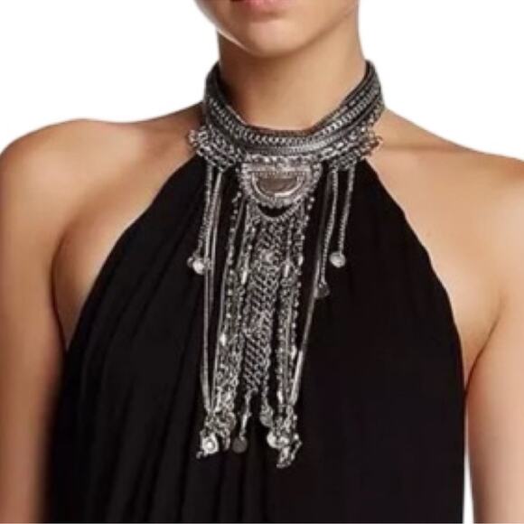 Sky Nawa Halter Mini Dress Sleeveless Black SZ L $195 - Picture 2 of 15